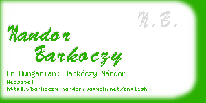 nandor barkoczy business card